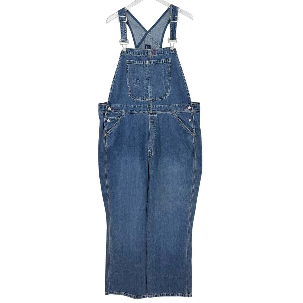 GAP Womens Vintage Overalls Blue Wide Leg Denim Y2K Carpenter Size XXL